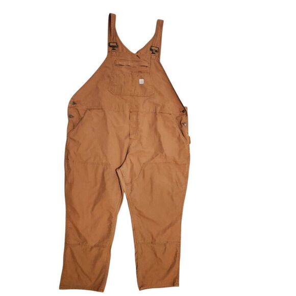 Carhartt Womens Sz 3XL Rugged Flex Loose Fit Canvas Bib Overalls Unlined - Picture 1 of 12